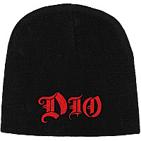 DIO winter beanie cap, Red Logo Black, unisex