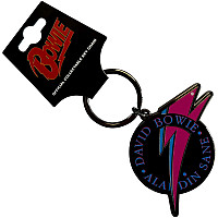 David Bowie kovová keychain 55 mm, Aladdin Sane Zinc