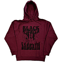 Black Sabbath mikina, Band and Logo Maroon Red, men´s