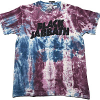 Black Sabbath t-shirt, Wavy Logo Dye Wash Eco Blue & Red, men´s