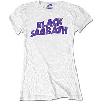 Black Sabbath t-shirt, Wavy Logo Vintage White Girly, ladies