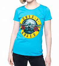 Guns N Roses t-shirt, Classic Bullet Powder Blue, ladies