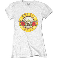 Guns N Roses t-shirt, Classic Bullet Logo Skinny White, ladies