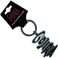 Gojira kovová keychain 45x30 mm, Logo Black Silver Zinc