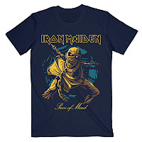Iron Maiden t-shirt, Piece of Mind Gold Eddie Navy Blue, men´s