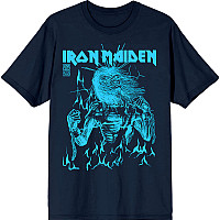 Iron Maiden t-shirt, 50 Life After Death Flames Blue Navy Blue, men´s