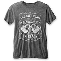 Johnny Cash t-shirt, The Man In Black Burn Out Grey, men´s