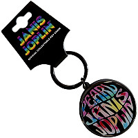 Janis Joplin kovová keychain 45 mm, Pearl Emblem Colour Zinc