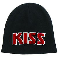 KISS winter beanie cap, Red on White Logo
