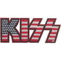 KISS tkaná nažehlovačka PES 95x40 mm, American Flag Logo