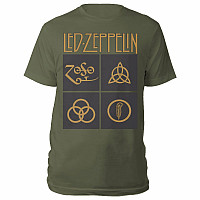 Led Zeppelin t-shirt, Gold Symbols in Black Square, men´s