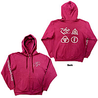 Led Zeppelin mikina, Symbols Zipped BP Maroon Red, men´s
