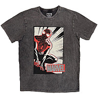 Spiderman t-shirt, Spider-Man Crouch Cartoon Wash Charcoal Grey, men´s