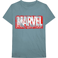 Marvel Comics t-shirt, Distressed Dripping logo Light Blue, men´s