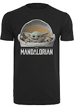 Star Wars t-shirt, Baby Yoda Mandalorian Logo Black, men´s