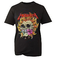 Metallica t-shirt, Flower Skull Red Logo Black, men´s