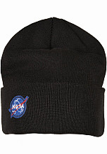NASA winter beanie cap, NASA Embroidery Logo Black Onesize