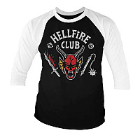 Stranger Things t-shirt, Hellfire Club Baseball 3/4 Sleeve BW, men´s