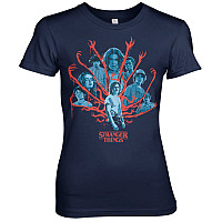 Stranger Things t-shirt, Stranger Things Characters Girly Navy, ladies