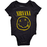 Nirvana baby body t-shirt, Yellow Smiley Black, kids