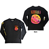 Nirvana t-shirt long rukáv, Gradient Happy Face BP Black, men´s