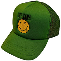 Nirvana snapback, Logo & Happy Face Mesh Back Green