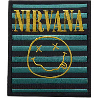 Nirvana tkaná patch PES 100x100 mm, Logo & Happy Face Stripes