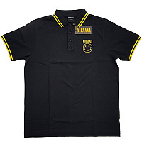 Nirvana polo t-shirt, Smiley Black, men´s