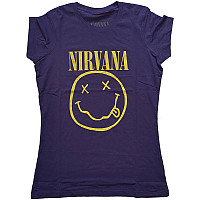 Nirvana t-shirt, Yellow Smiley Girly Purple, ladies