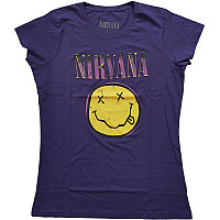Nirvana t-shirt, Xerox Smiley Pink Girly Purple, ladies