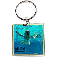 Nirvana keychain 40 x 40 mm, Nevermind Photo Print Blue