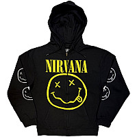 Nirvana mikina, Yellow Happy Face Zipped Black, men´s