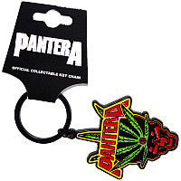 Pantera kovová keychain 55mm, Leaf Skull Zinc