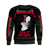 Metallica pletený vánoční sweater, Metal Up Your Ass Xmass Blk/Green