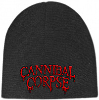 Cannibal Corpse beanie cap, Logo Red on Black