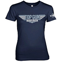 Top Gun t-shirt, Maverick Distressed Logo Girly Navy, ladies