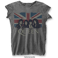 Queen t-shirt, Vintage Union Jack Burnout Girly, ladies