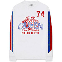 Queen t-shirt long rukáv, Killer Queen '74 Stripes White, men´s