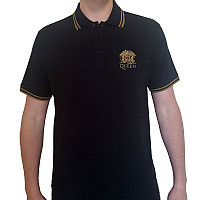 Queen t-shirt, Crest Logo Polo Black, men´s