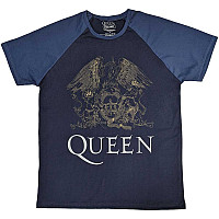 Queen t-shirt, Crest Navy Blue & Denim Blue, men´s