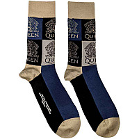 Queen ponožky, Crest Blocpcs Navy Blue, unisex - velikost 4 až 7 (36 až 40 EU)