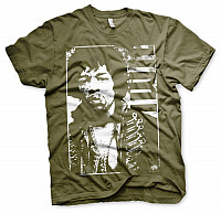 Jimi Hendrix t-shirt, JH Distressed Olive, men´s