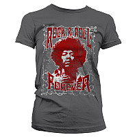Jimi Hendrix t-shirt, Rock 'n Roll Forever Dark Grey, ladies