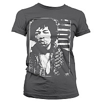 Jimi Hendrix t-shirt, Distressed Dark Grey, ladies