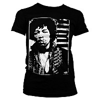 Jimi Hendrix t-shirt, Distressed Black, ladies