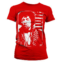 Jimi Hendrix t-shirt, Distressed Red, ladies