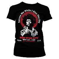 Jimi Hendrix t-shirt, Live In NYC / Excuse Me While I Kiss Black, ladies