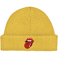 Rolling Stones winter beanie cap, 72 Tongue Roll Up Mustard Yellow