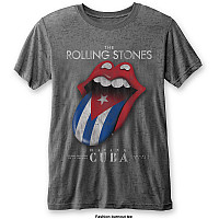 Rolling Stones t-shirt, Havana Cuba Burn Out Grey, men´s