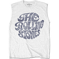 Rolling Stones t-shirt bez rukávů, Vintage 70s Logo White, men´s